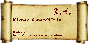 Kirner Annamária névjegykártya
